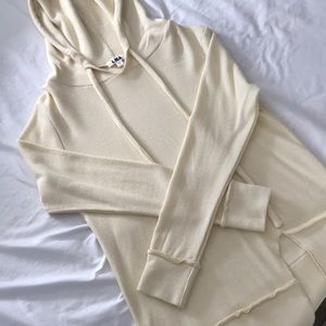 Waffle knit active sweater